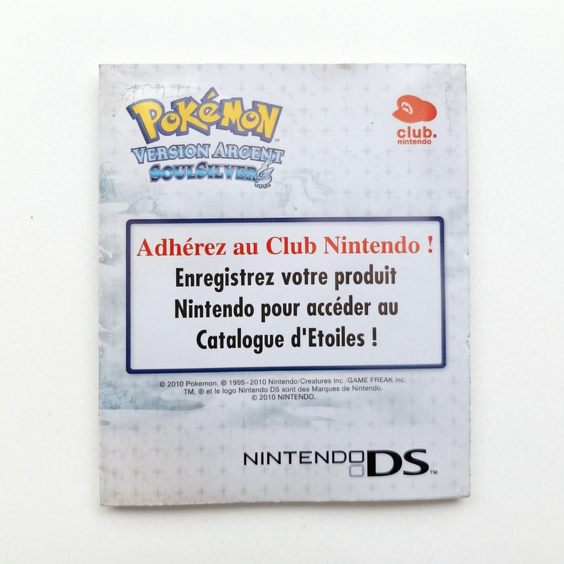 Notice Club Nintendo – Pokémon Version Argent SoulSilver (Nintendo DS)