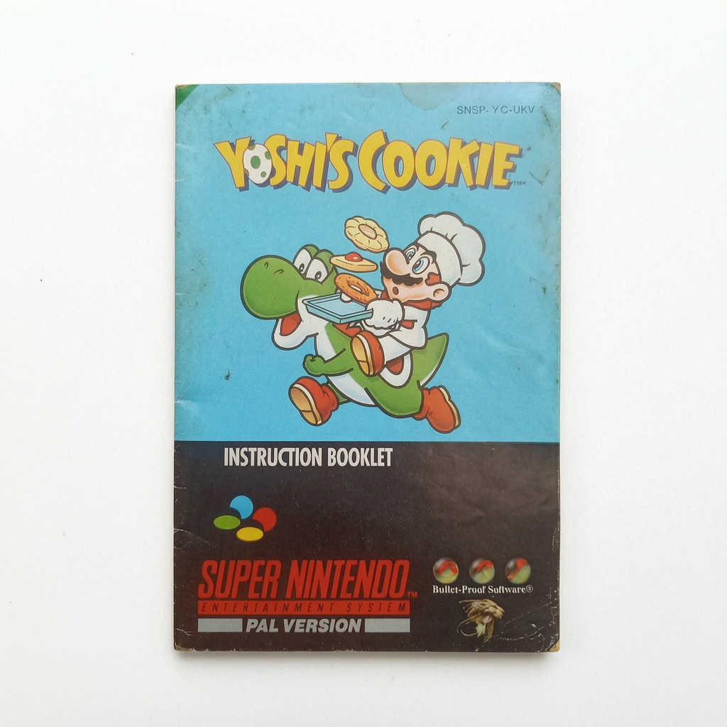notice yoshi's cookie super nintendo (SNES) Version UKV