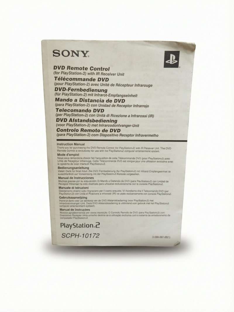 Notice Télécommande Sony Playstation 2 (PS2) Version SCPH-10172