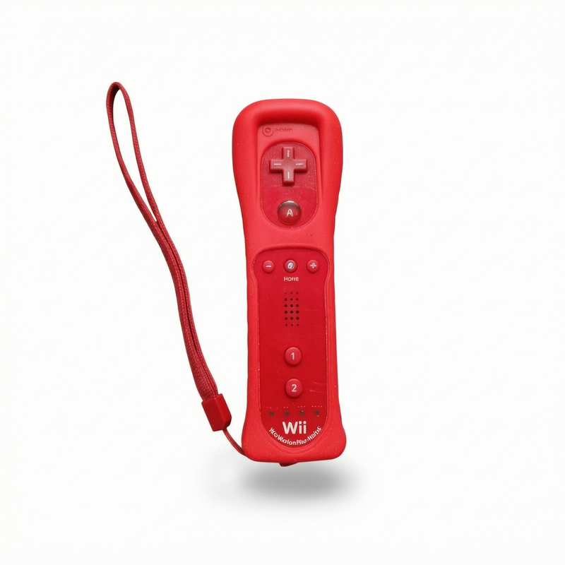 Manette Rouge Nintendo Wii avec housse de protection