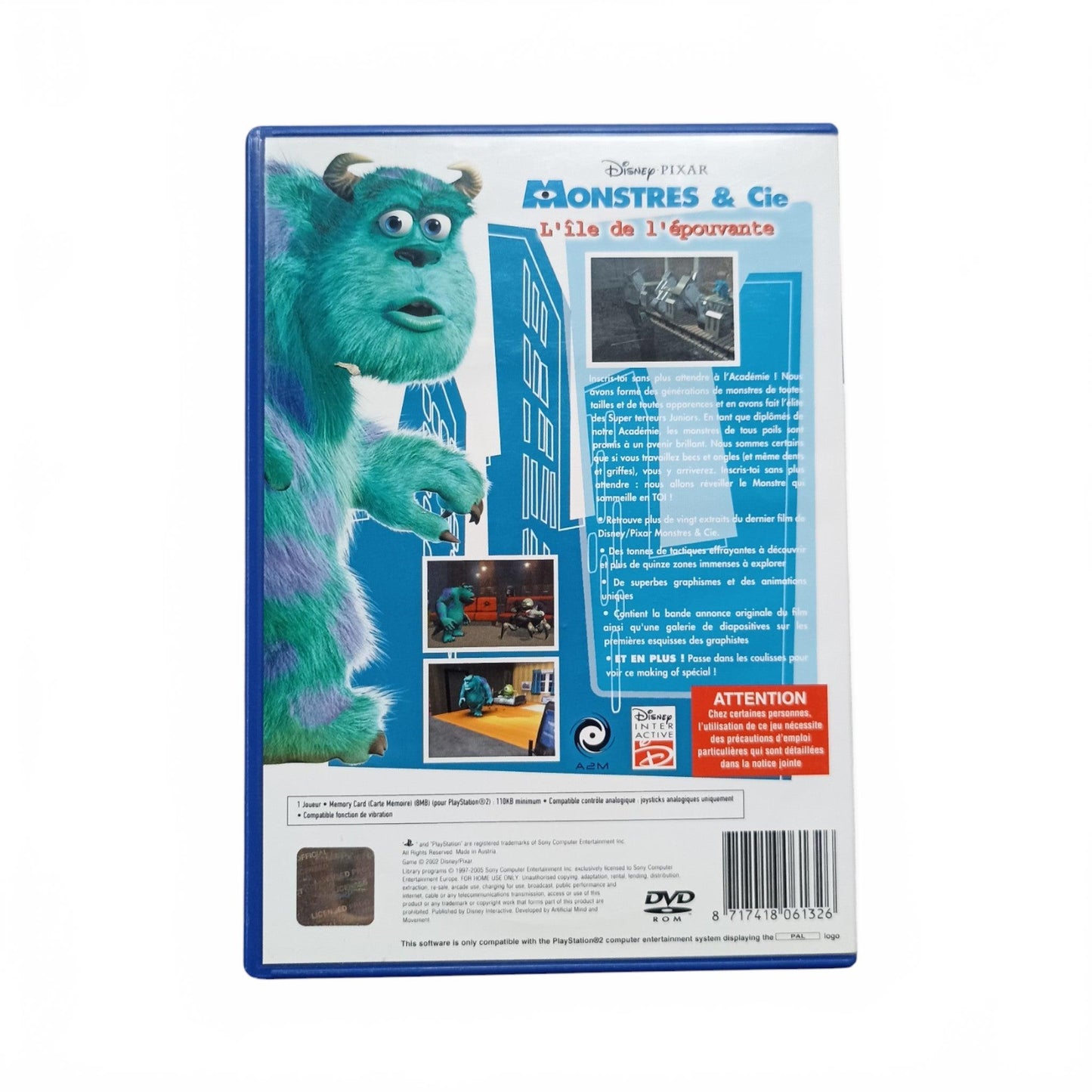 monstres & Cie l'île de l'épouvante PS2 playstation 2