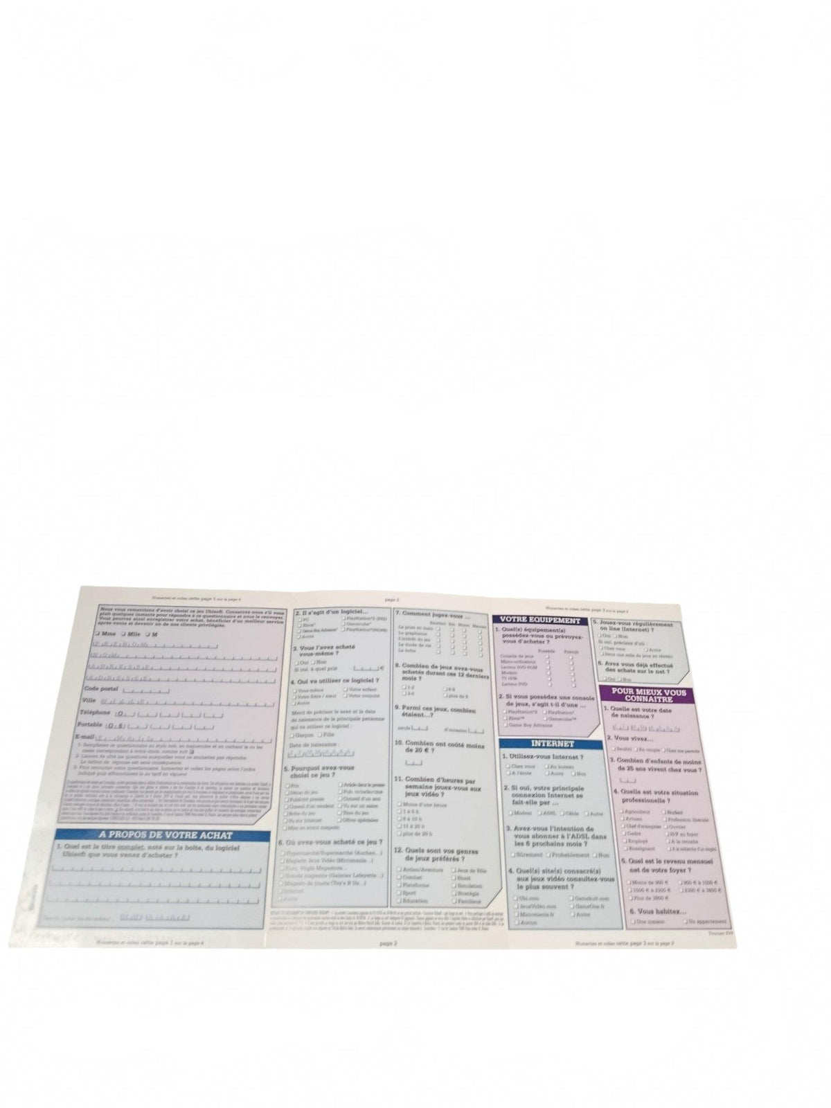 Carte de Garantie Ubisoft Présent dans certains jeux Playstation 2 (PS2)