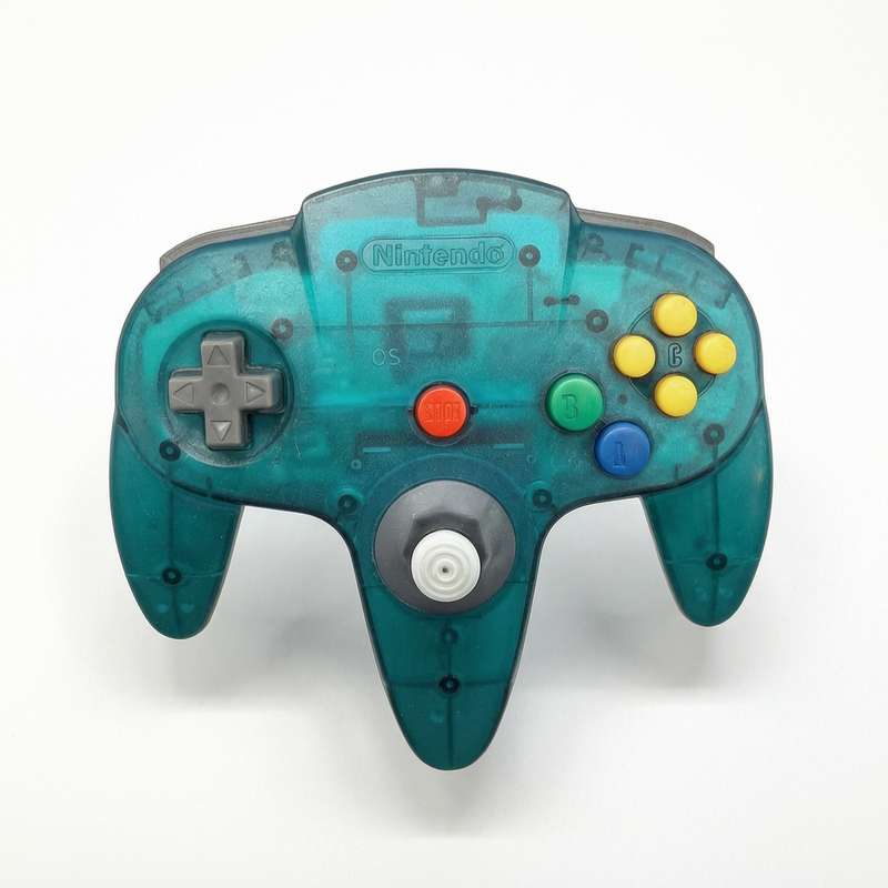 Manette Bleue Transparent Nintendo 64 (N64) avec arrière transparent