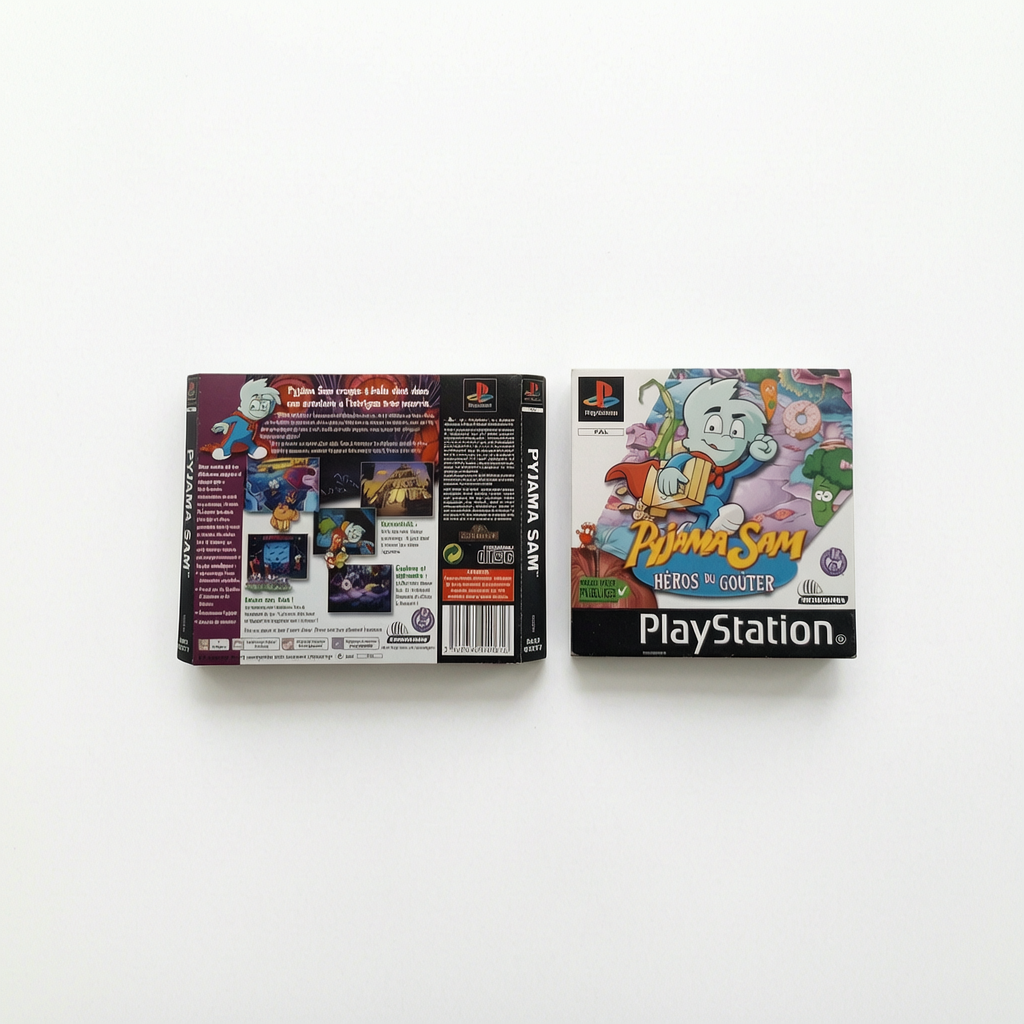 Jaquette avant et arrière Pyjama Sam Playstation 1 (PS1)
