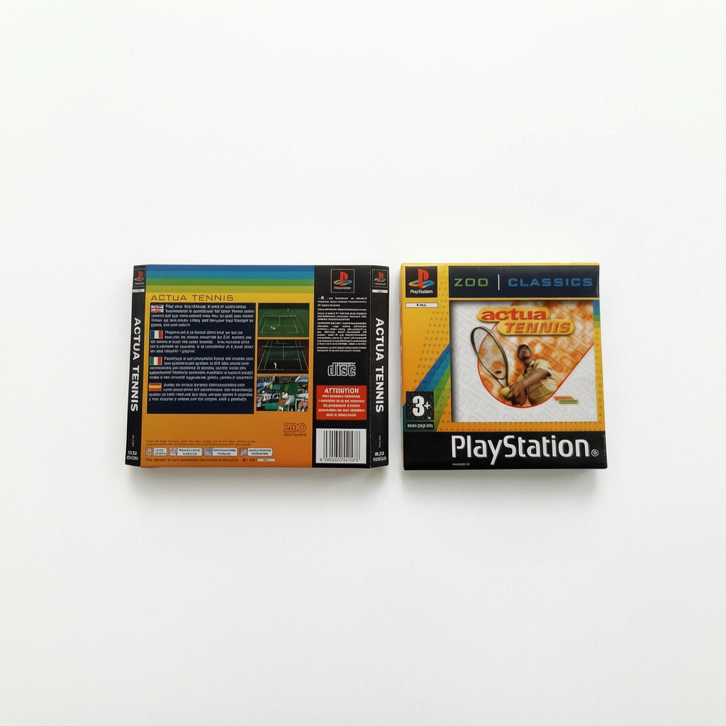 Jaquette avant et arrière Actua Tennis Playstation 1 (PS1)