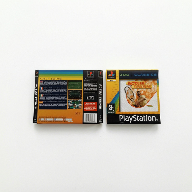 Jaquette avant et arrière Actua Tennis Playstation 1 (PS1)