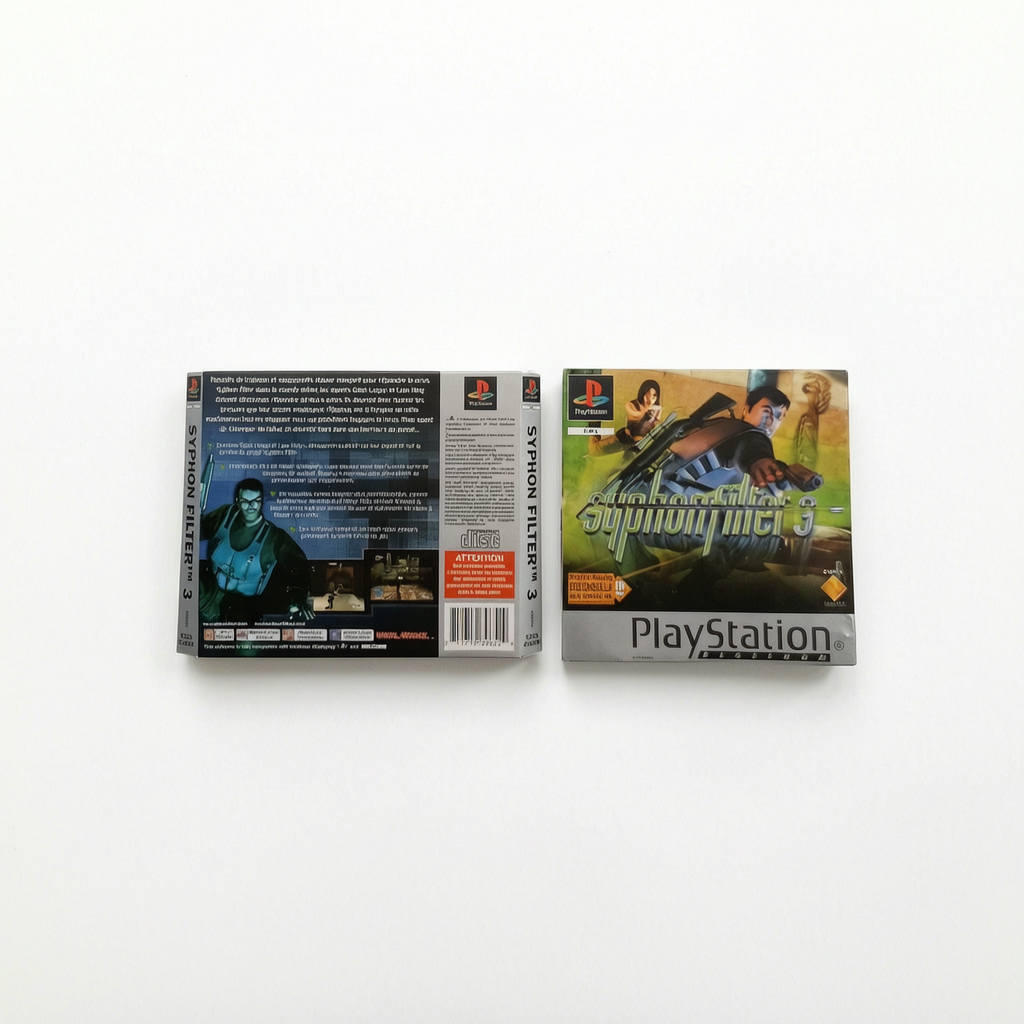 Jaquette avant et arrière Syphon Filter 3 Platinium Playstation 1 (PS1)