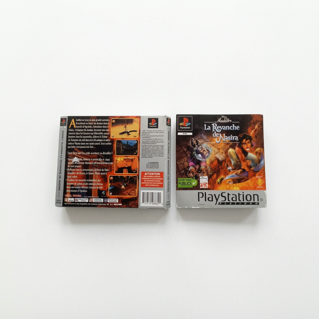 Jaquette avant et arrière La Revanche de Nasira Platinium Playstation 1 (PS1)