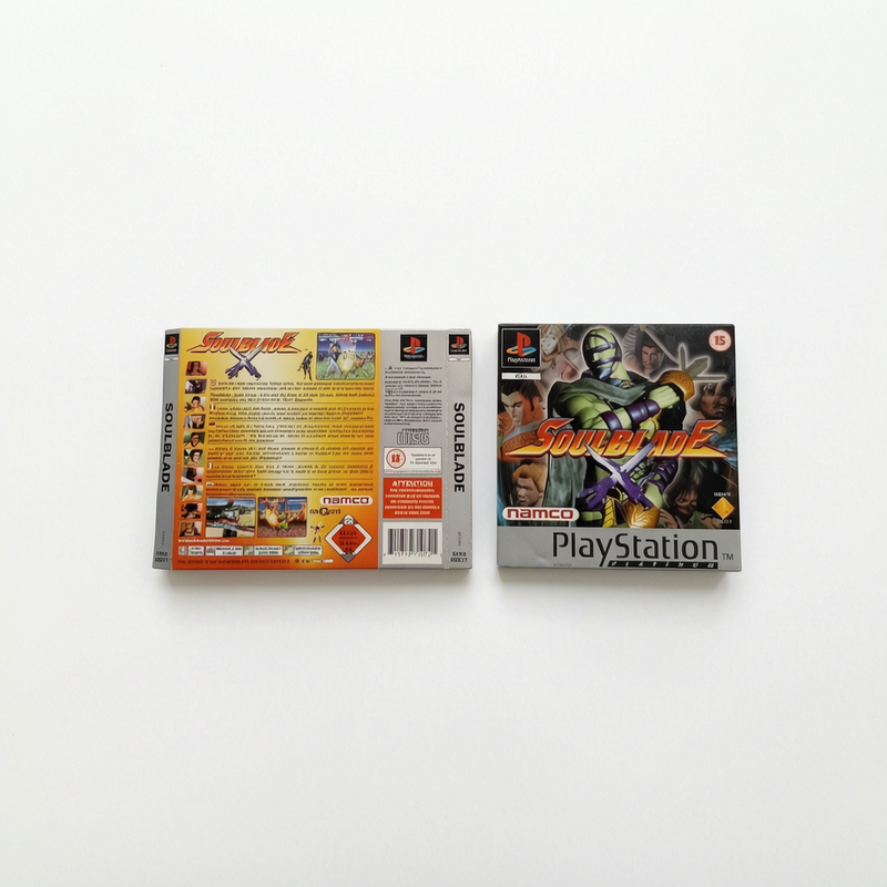 Jaquette avant et arrière SoulBlade Platinium Playstation 1 (PS1)