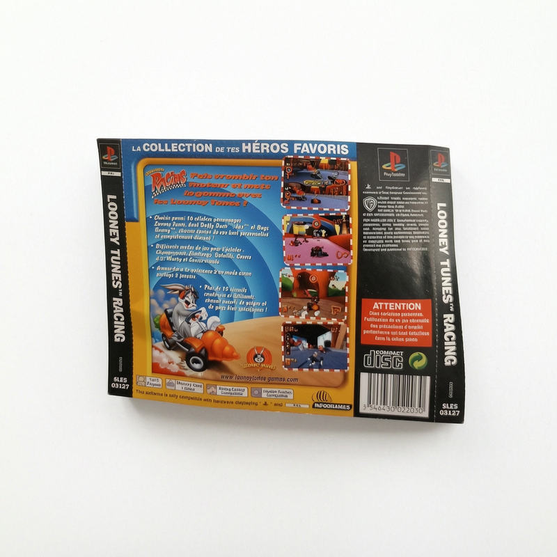 Jaquette arrière Looney Tunes Racing Playstation 1 (PS1)