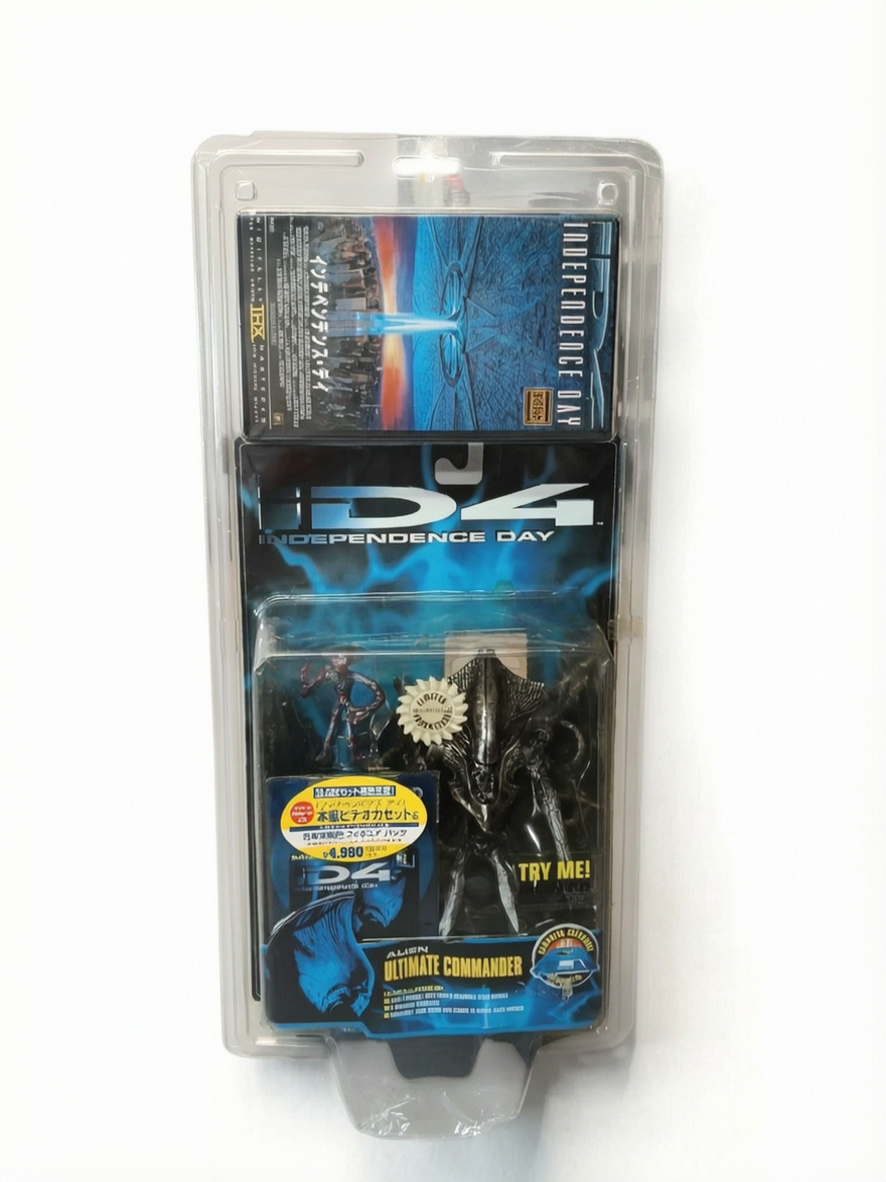 Figurine Alien Independence Day Ultimate Commander avec VHS en blister