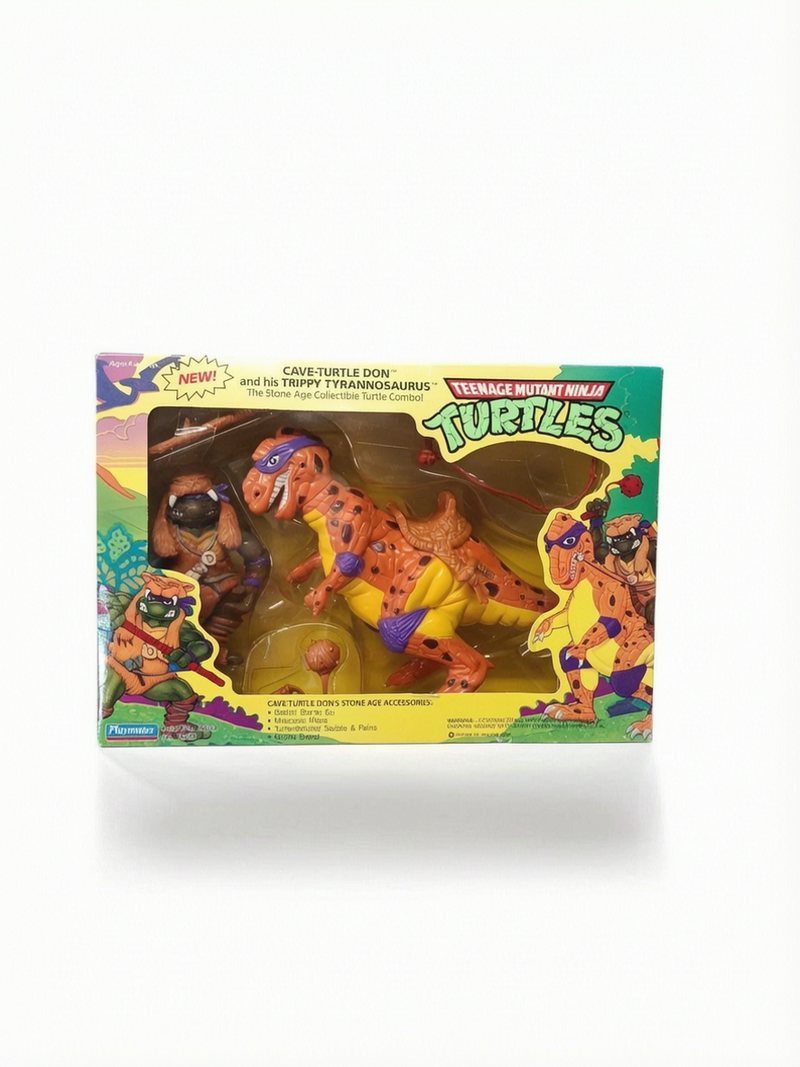 Figurine Tortues Ninja Cave Turtle Don avec dinosaure Neuf