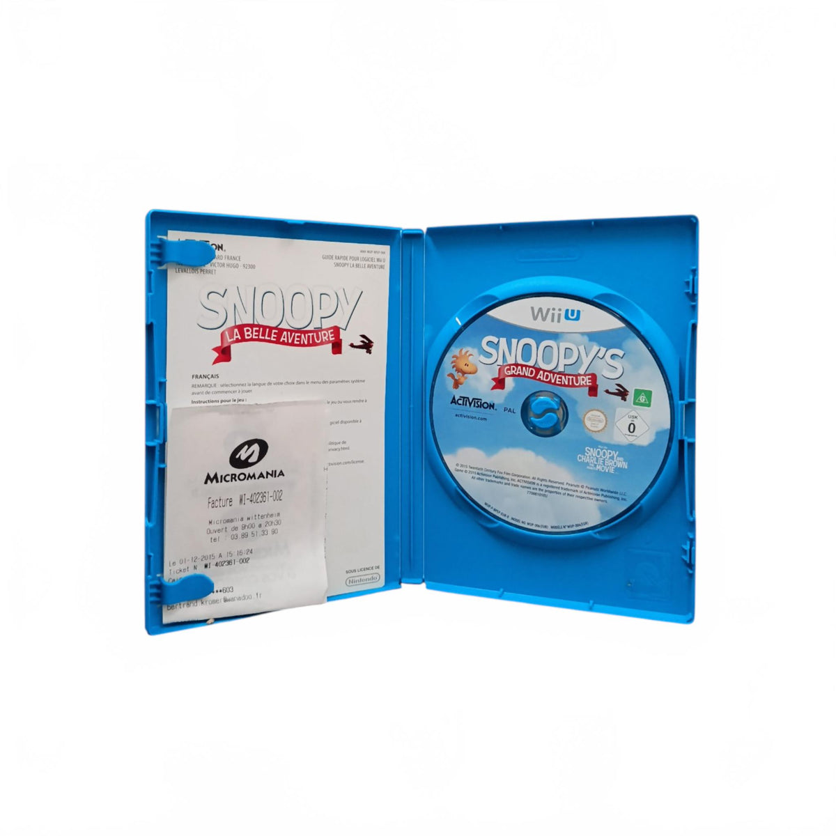 Snoopy La Belle Aventure Wii U Complet Version FRA