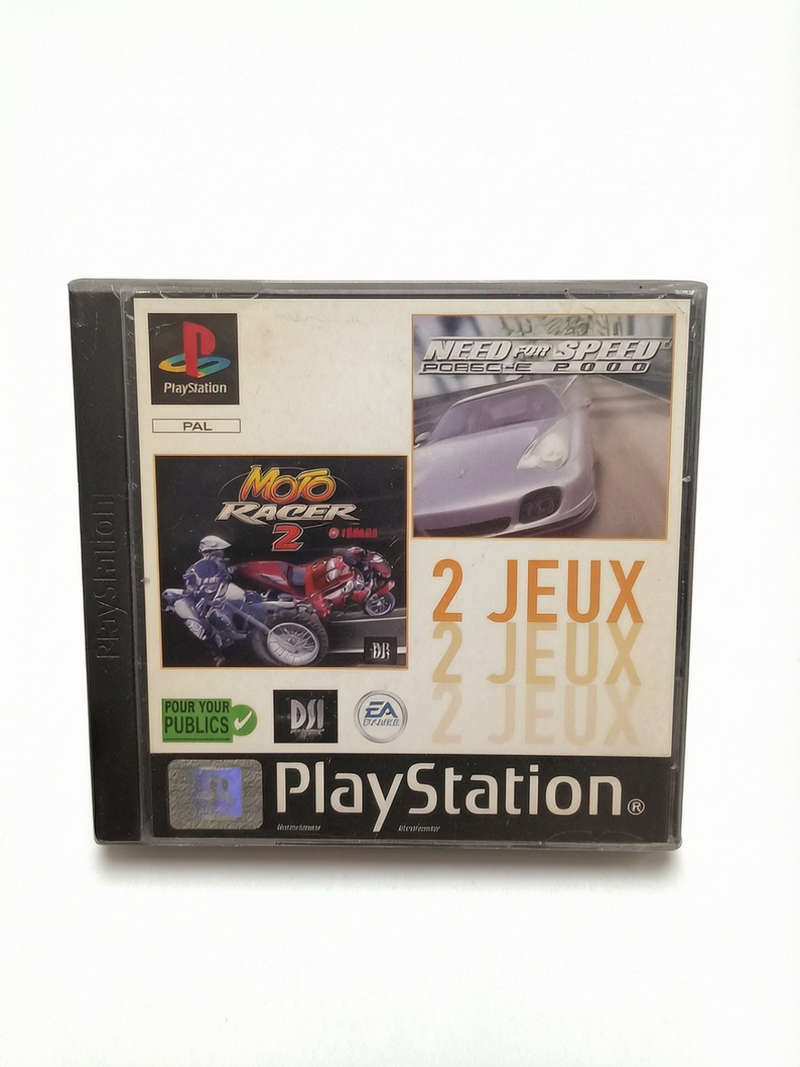 Need For Speed Porche 2000 & Moto Racer 2 (double jeu) Playstation 1 (PS1) Complet en FRA