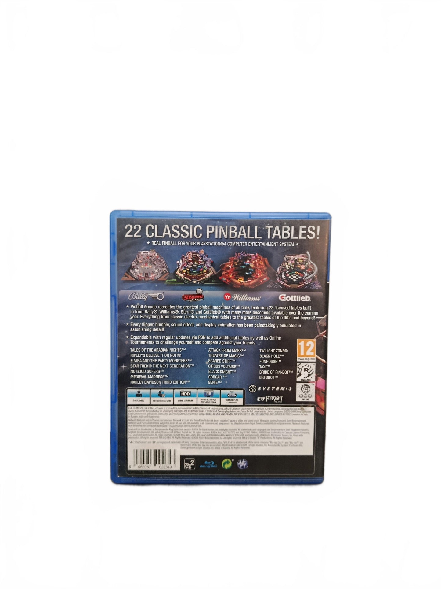 Pinball Arcade Playstation 4 (PS4) Version Uk jouable en français