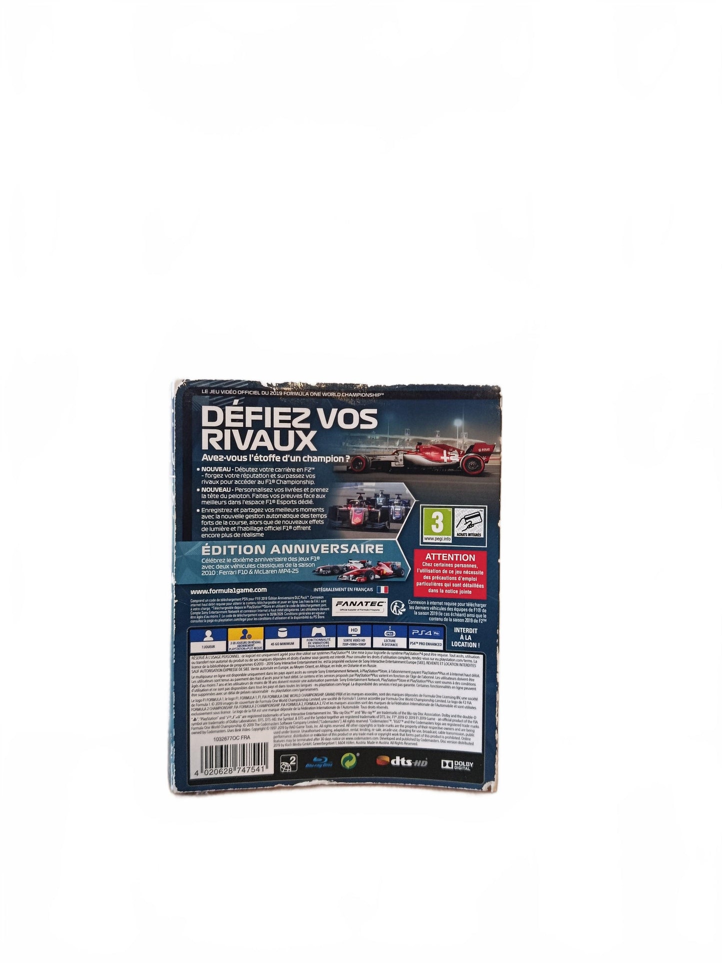 Fourreau F1 2019 Playstation 4 (PS4)