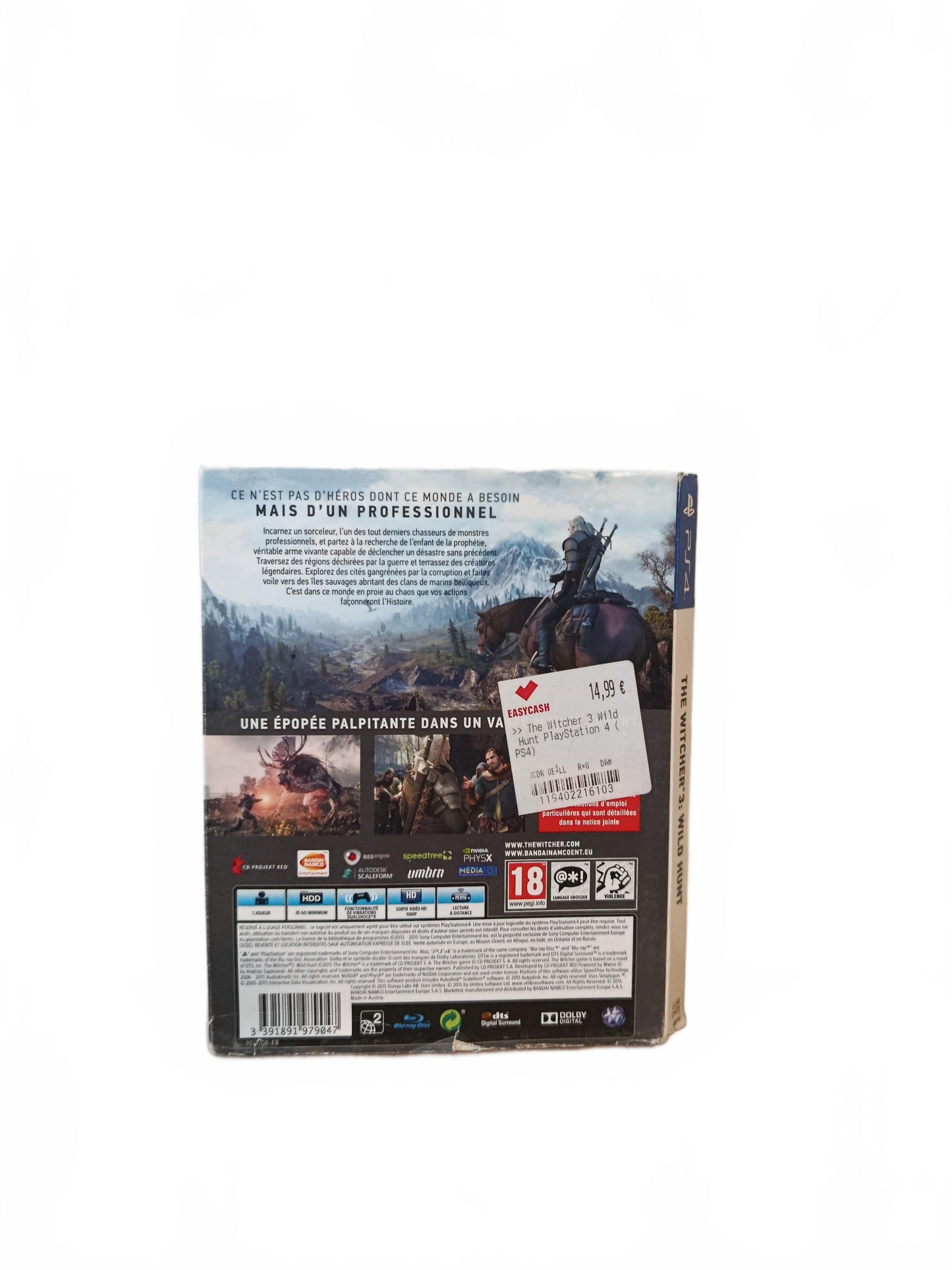 Fourreau The Witcher Wild Hunter Playstation 4 (PS4) seul