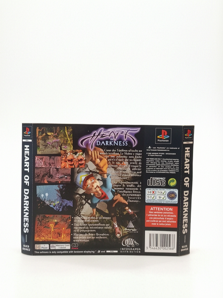 jaquette arrière seul Heart Darkness  Playstation 1 (PS1)