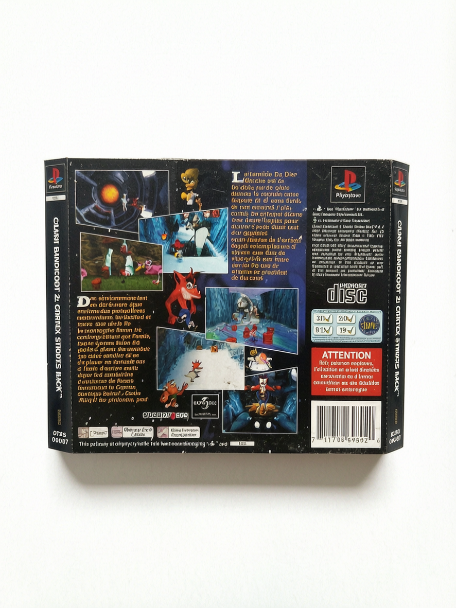 jaquette arrière Crash bandicoot 2 Playstation 1 (PS1)