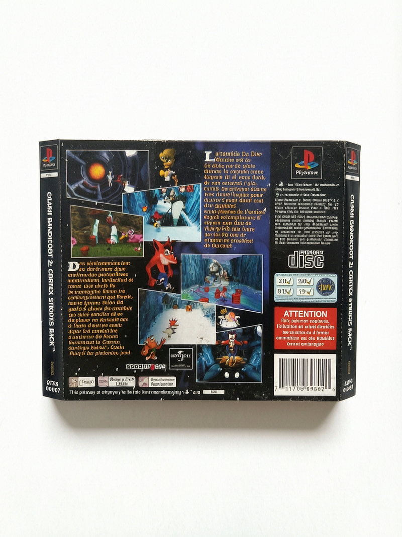 jaquette arrière Crash bandicoot 2 Playstation 1 (PS1)