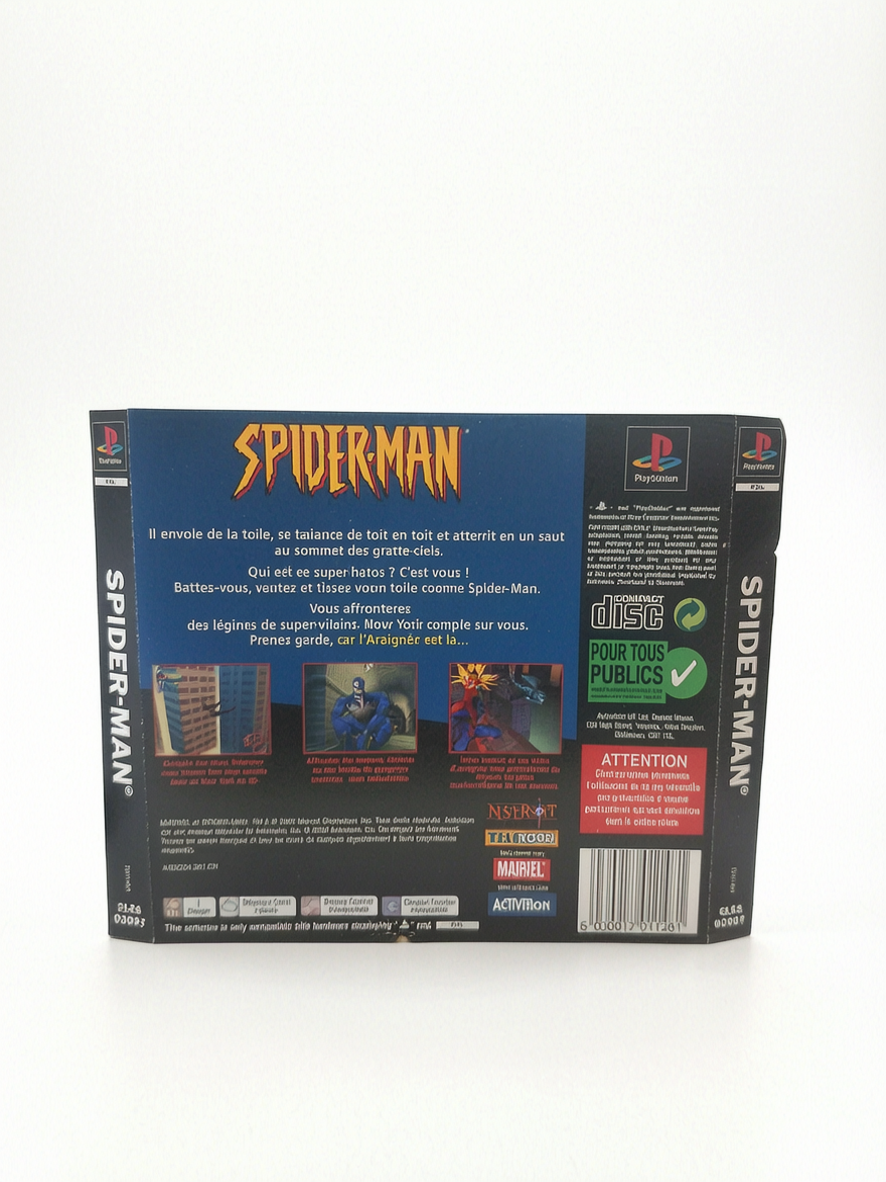 jaquette arrière Spider-man Playstation 1 (PS1)