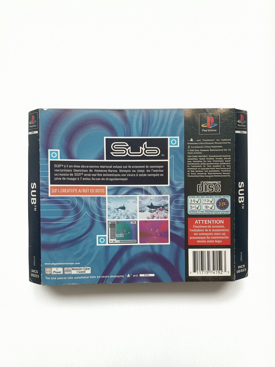 jaquette arrière SUB Playstation 1 (PS1)