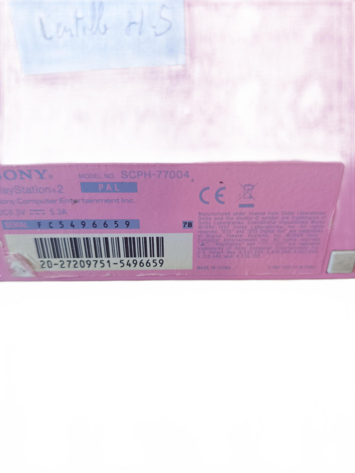 Console Playstation 2 Pink Lentille HS Seconde Vie en loose