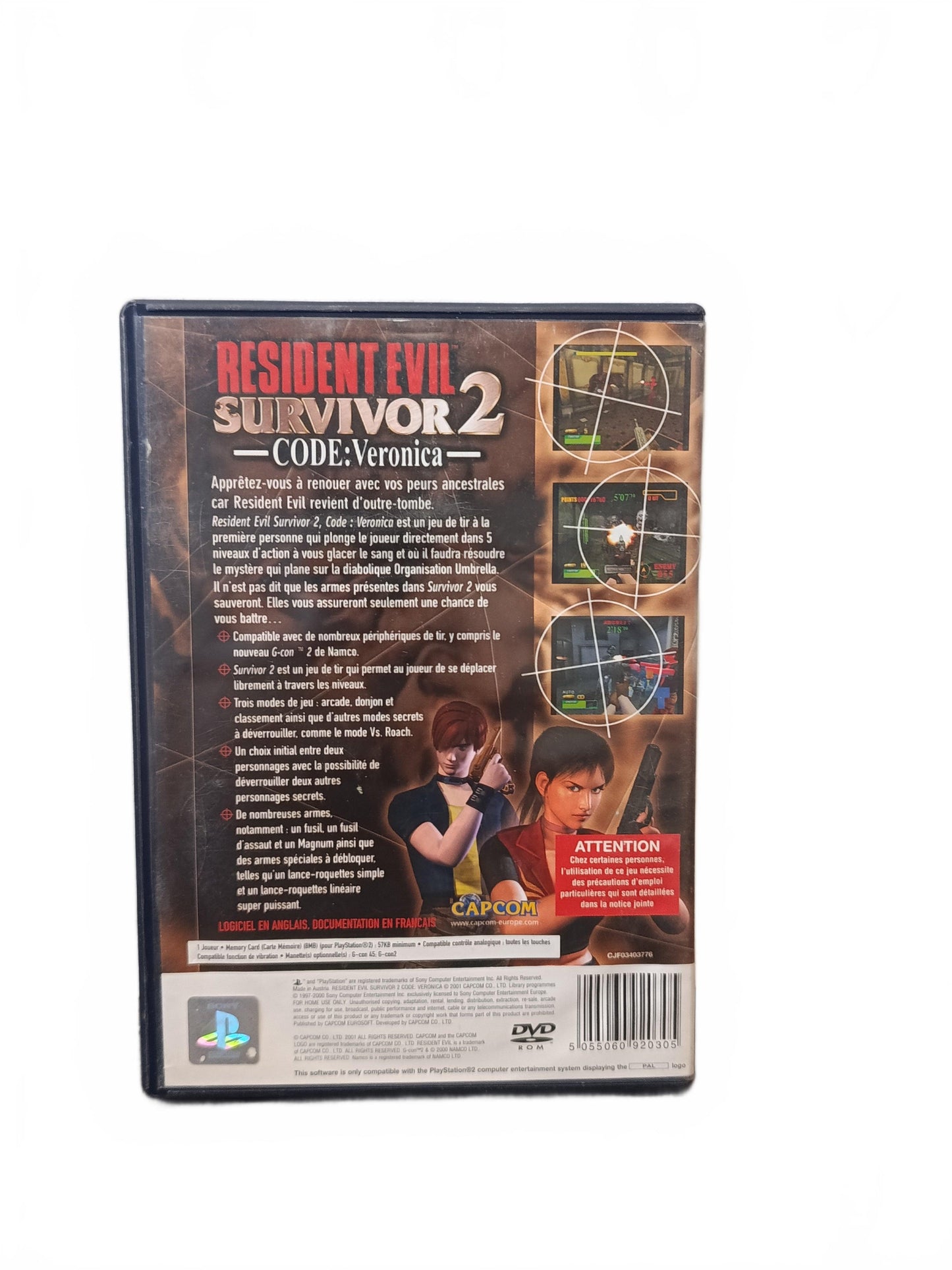 Resident Evil Survivor 2 : Code Veronica Playstation 2 (PS2) Complet Version FRA