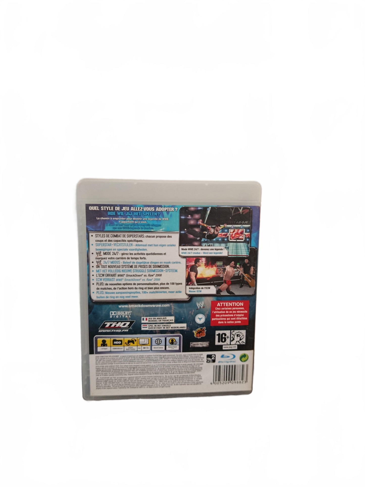 WWE SmackDown vs. Raw 2008 PS3 PlayStation 3 Sans Notice en Français