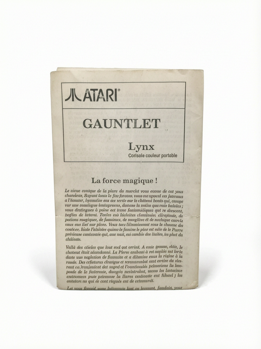 Notice Gauntlet Atari Lynx  Verison FRA