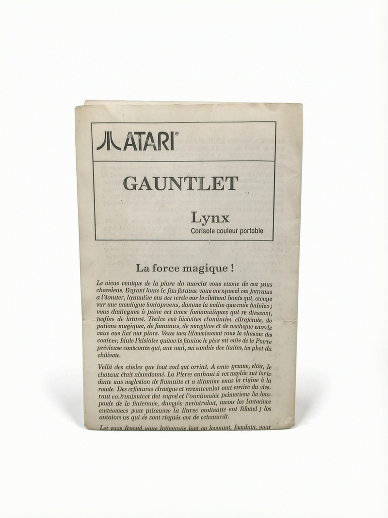 Notice Gauntlet Atari Lynx  Verison FRA