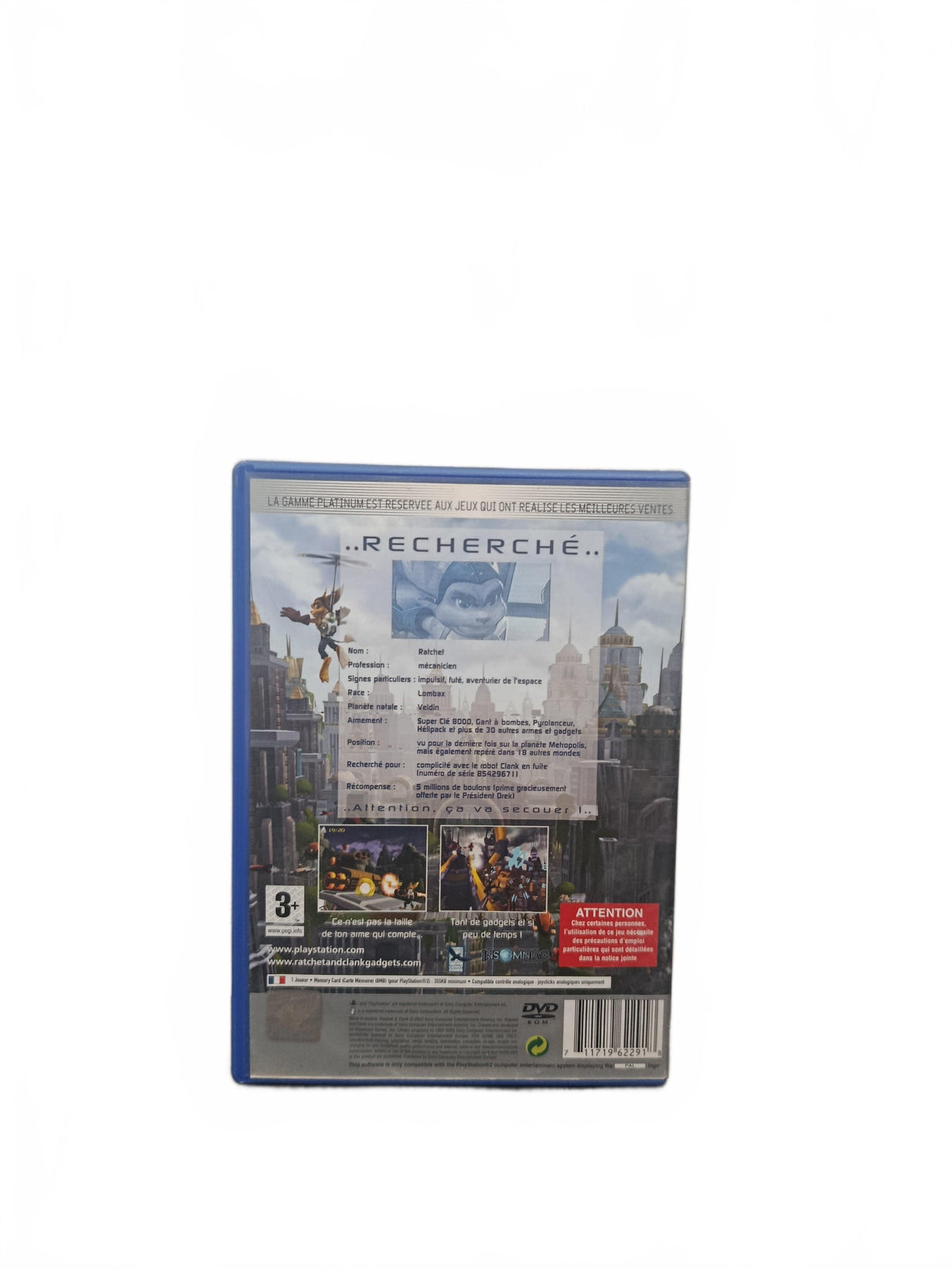 Ratchet & Clank Platinum PS2 PlayStation 2 sans notice en Français