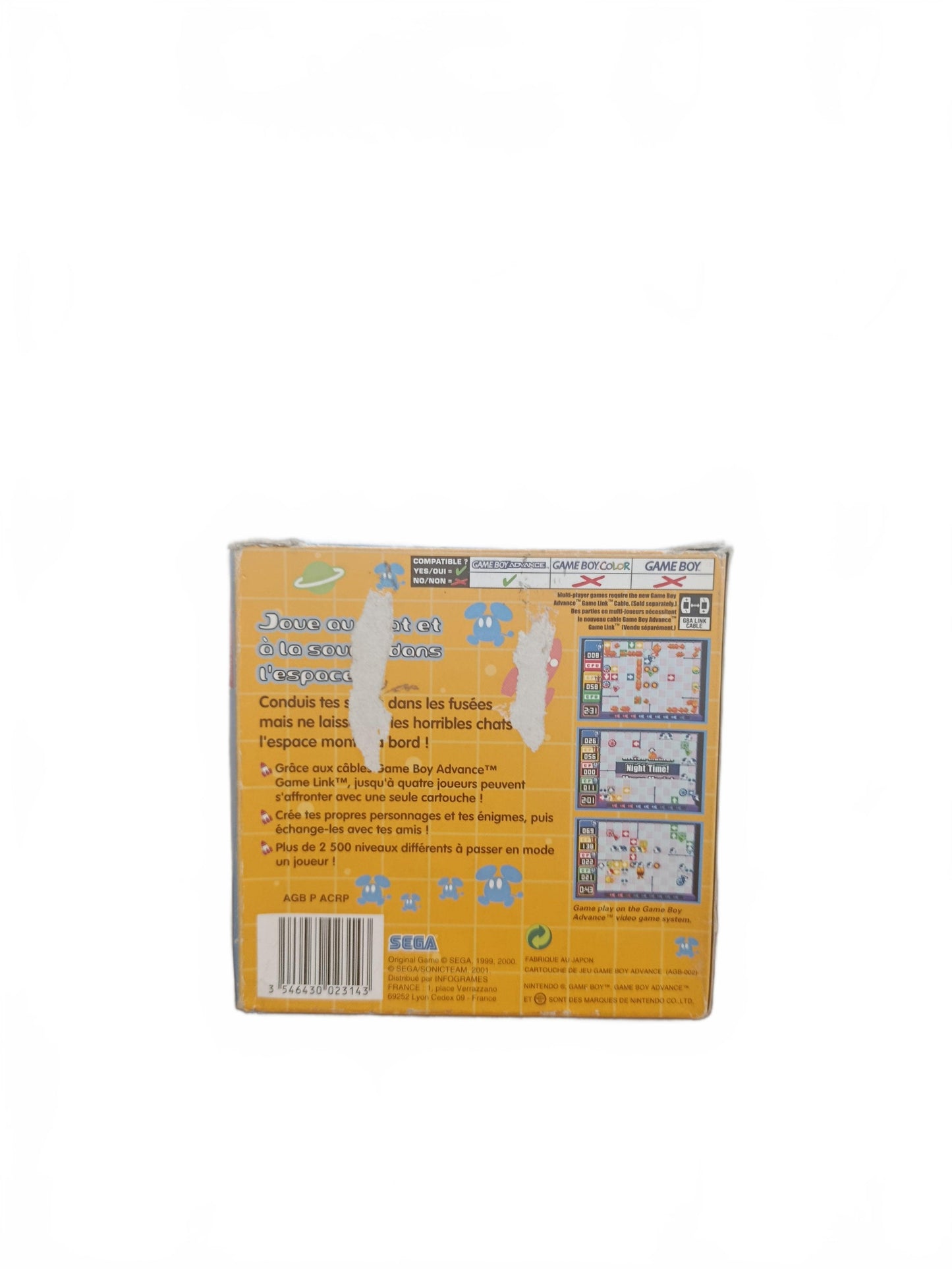 ChuChu Rocket! GBA Game Boy Advance avec boîte, cartouche et cale