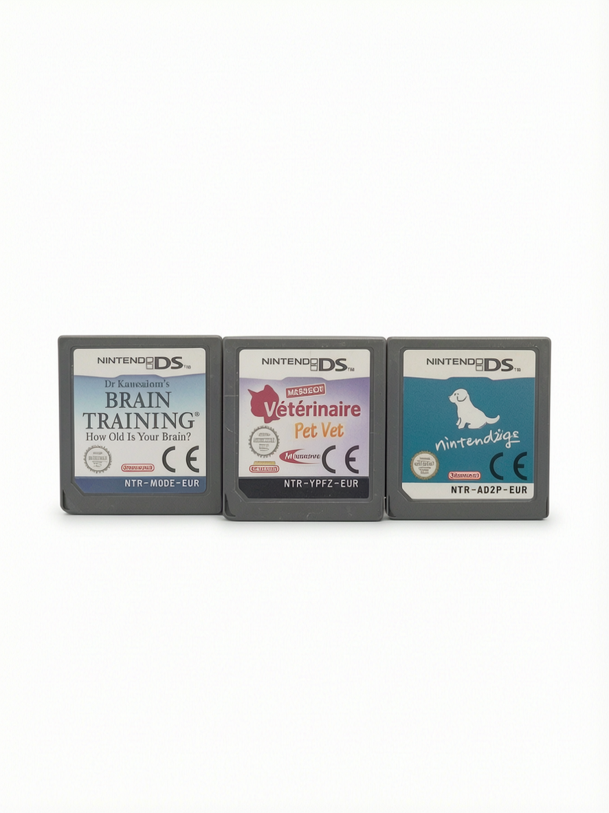 Bundle de jeux Brain Training + Mission Vétérinaire Pet Vet + Nintendogs DS Nintendo DS Cartouches seules