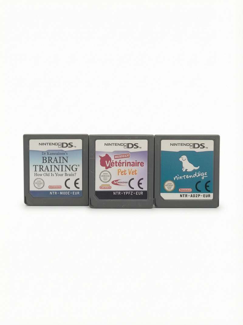 Bundle de jeux Brain Training + Mission Vétérinaire Pet Vet + Nintendogs DS Nintendo DS Cartouches seules