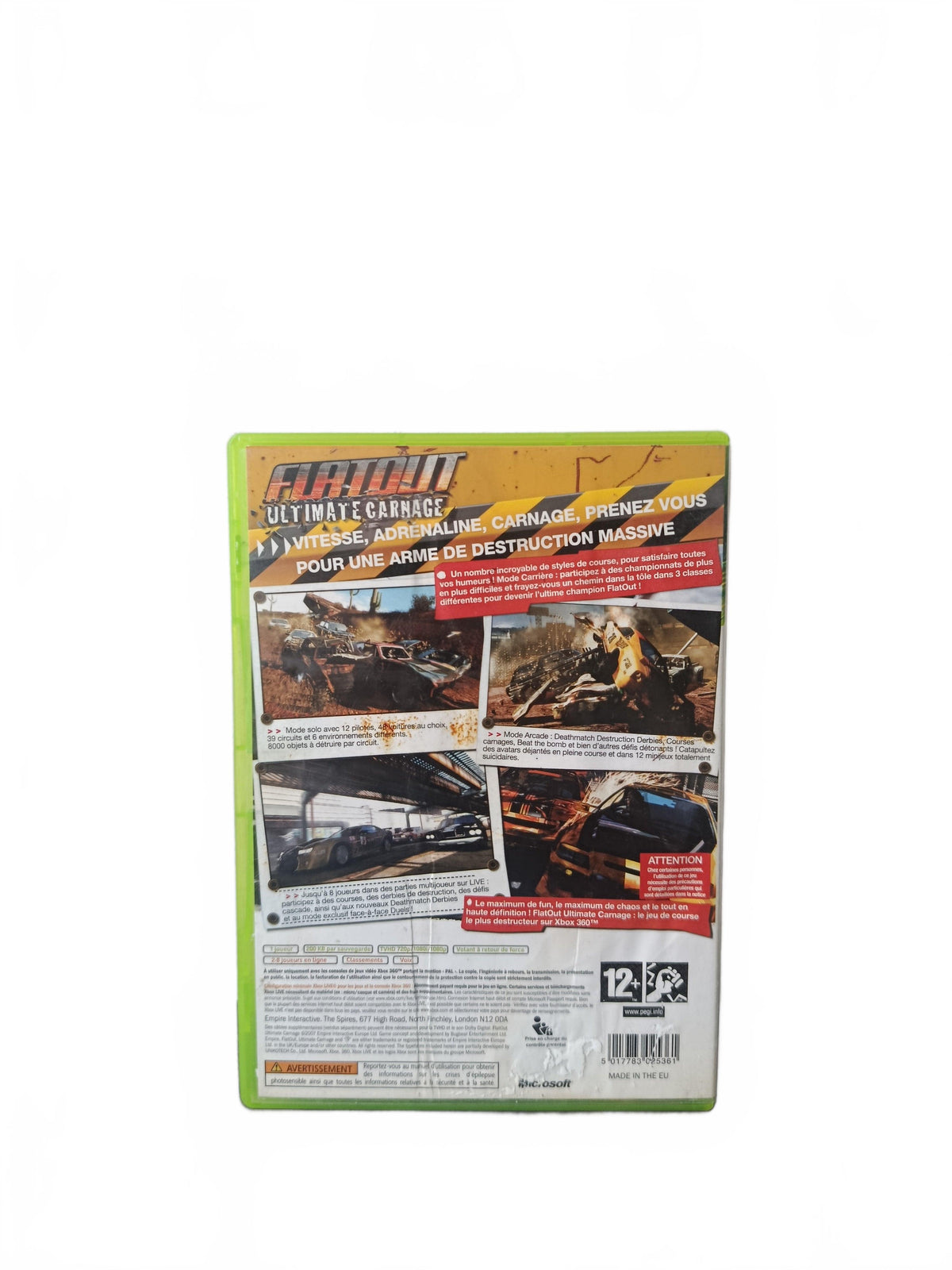 FlatOut: Ultimate Carnage Xbox 360 Complet Version FRA