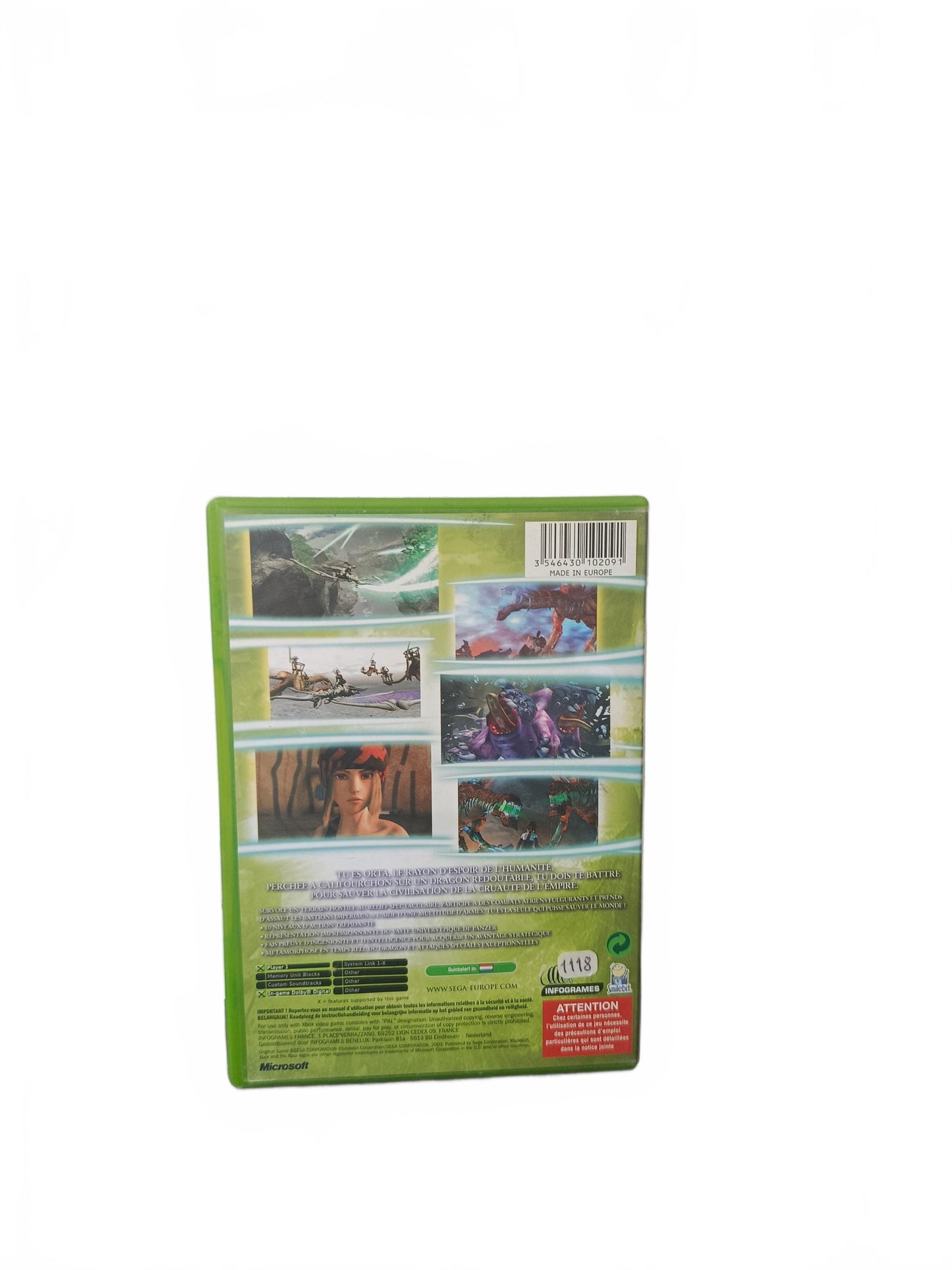 Boite seule Panzer Dragoon Orta Xbox Version FRA