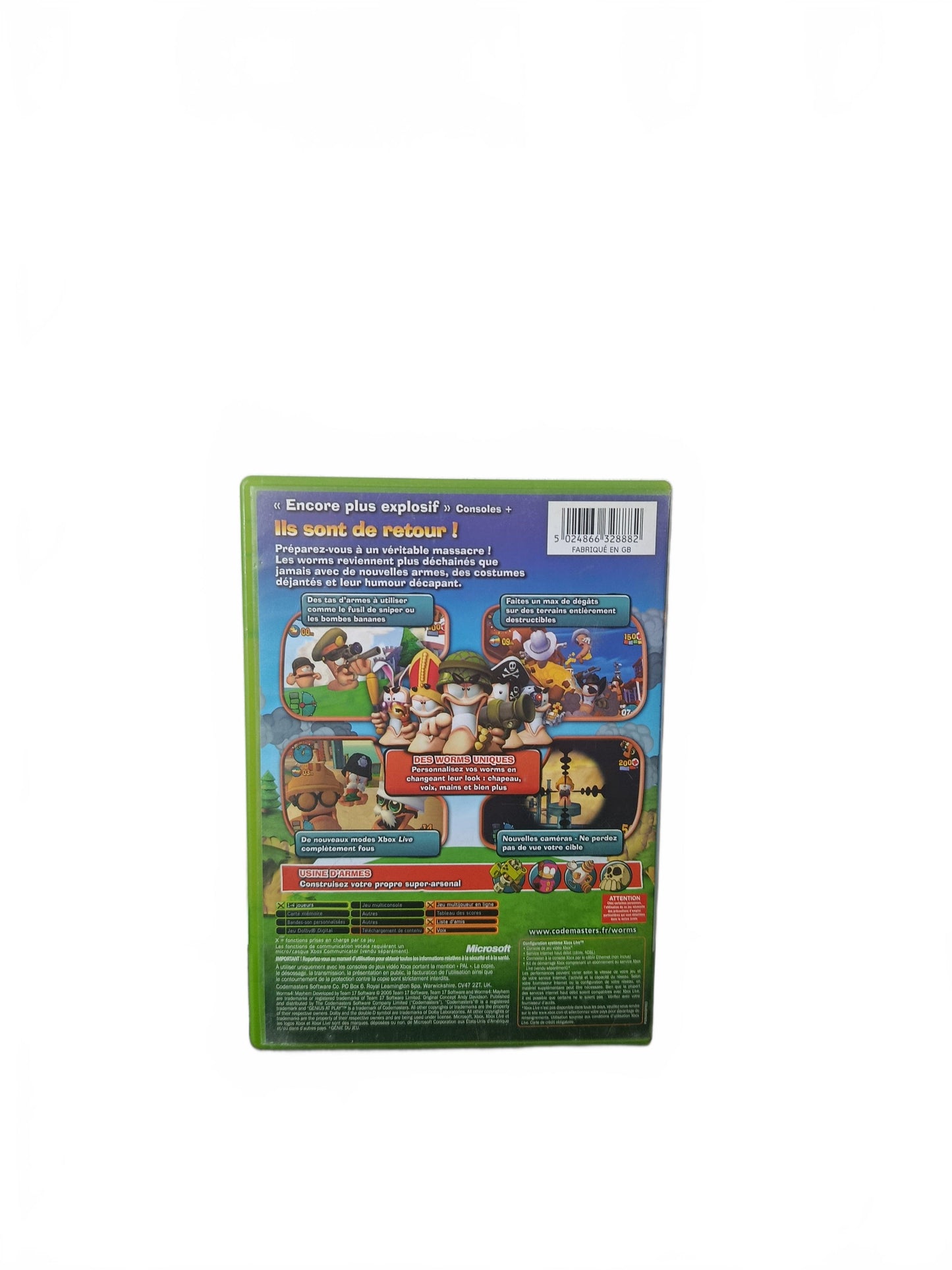 Worms 4: Mayhem Xbox Complet Version FRA