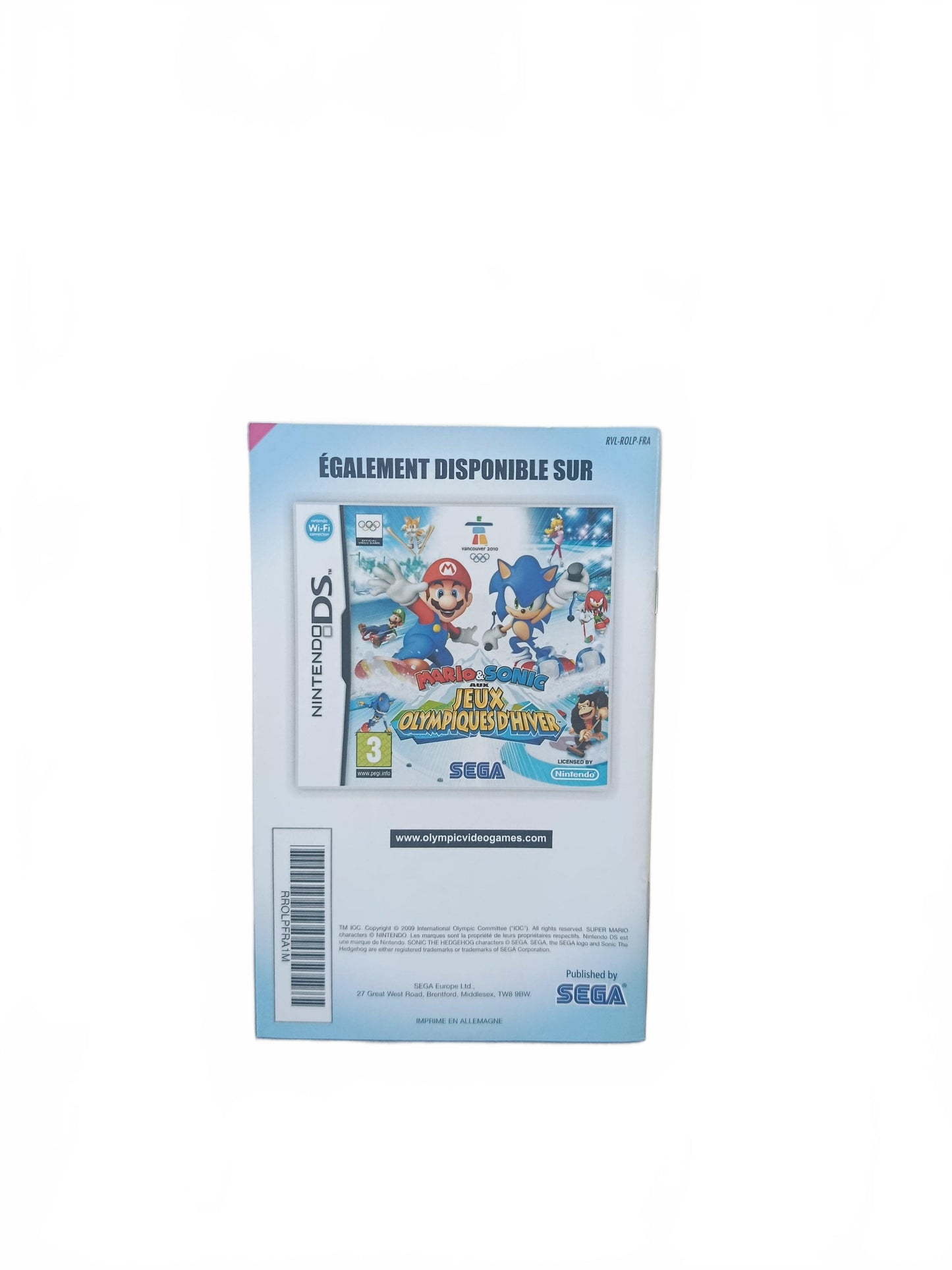 Notice Mario & Sonic aux Jeux Olympiques d’Hiver Wii Notice seule Version FRA