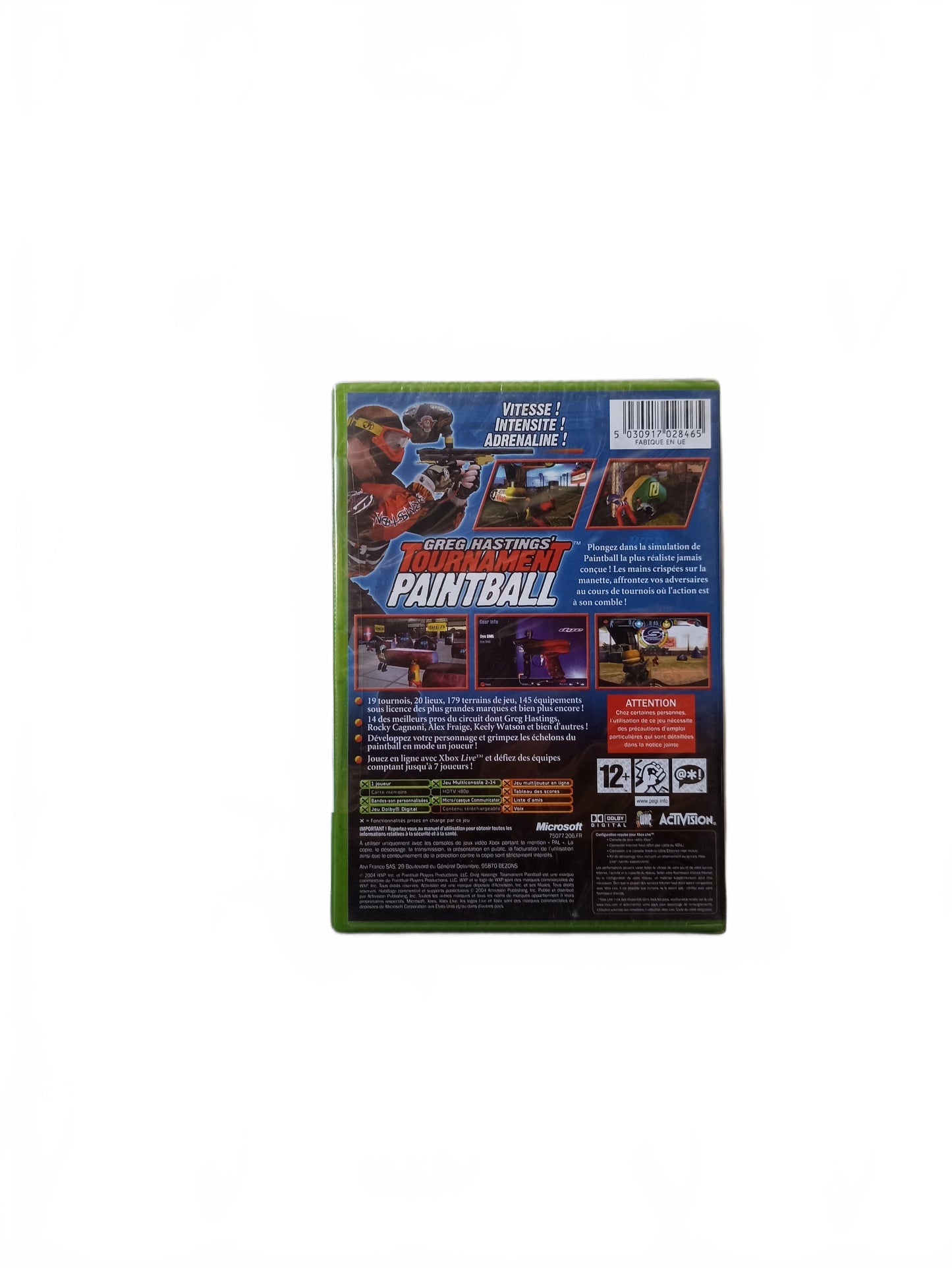 Greg Hastings' Tournament Paintball blister Xbox