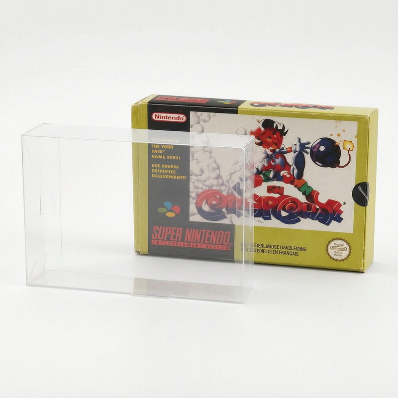 Protection PET 0,5 mm pour boîte de jeu Super Nintendo PAL (jeux non inclus)