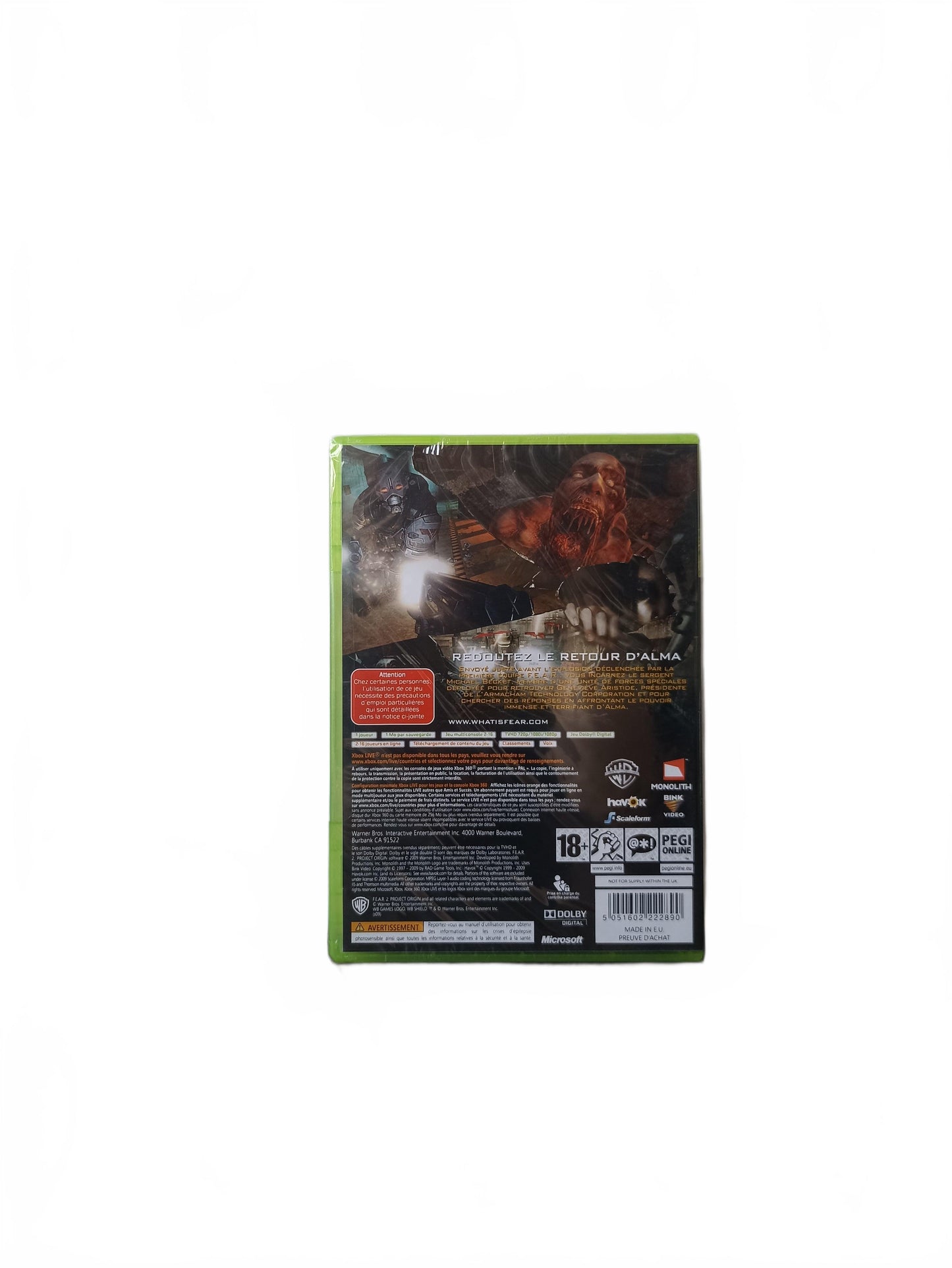 FEAR 2 Project Origin Xbox 360 Blister
