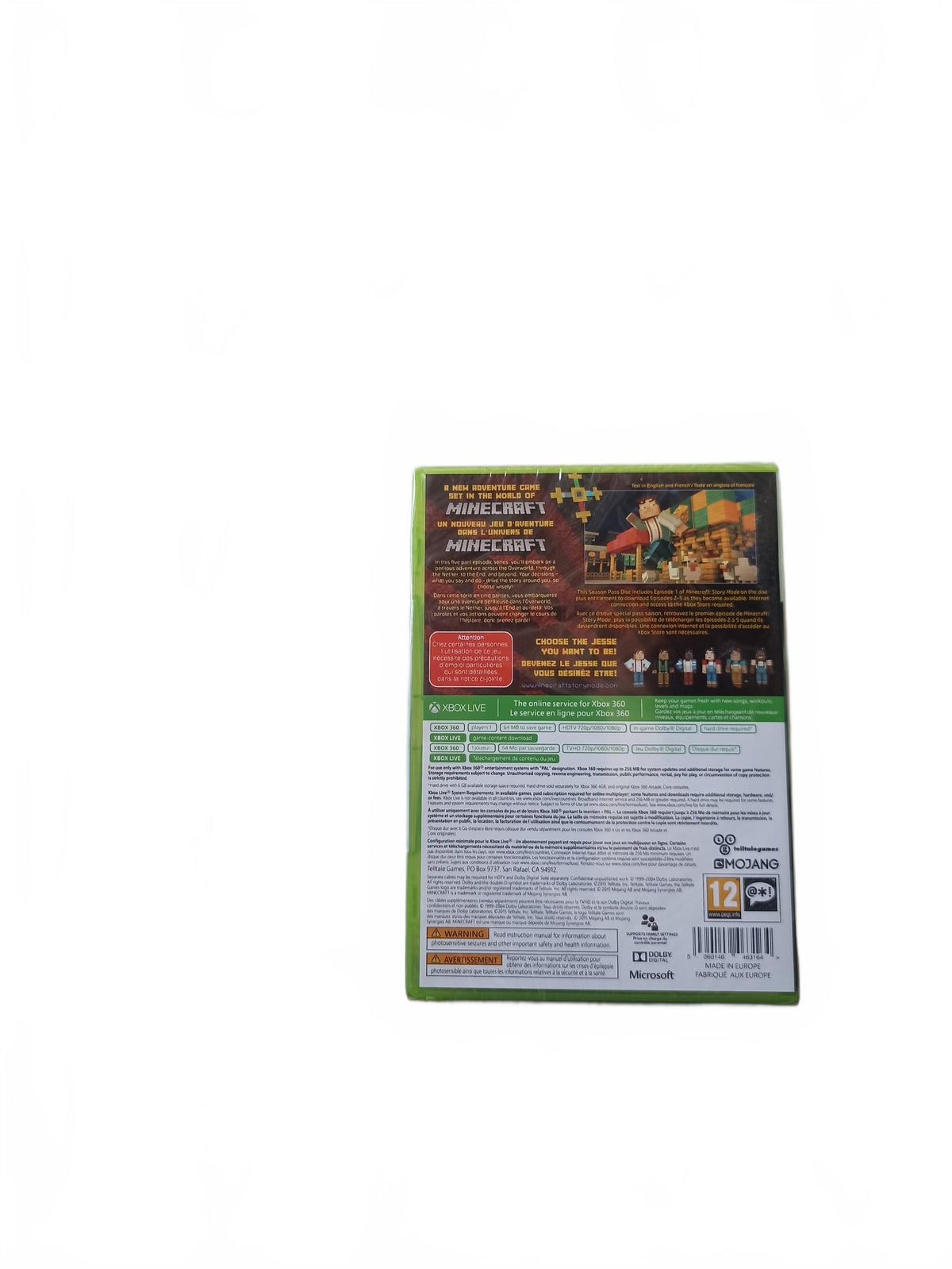 Minecraft Story Mode Xbox 360 Blister