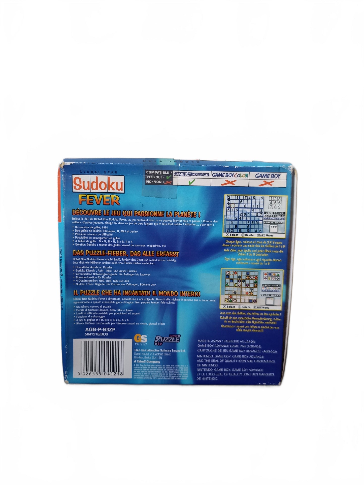 Sudoku Fever — Game Boy Advance — GBA