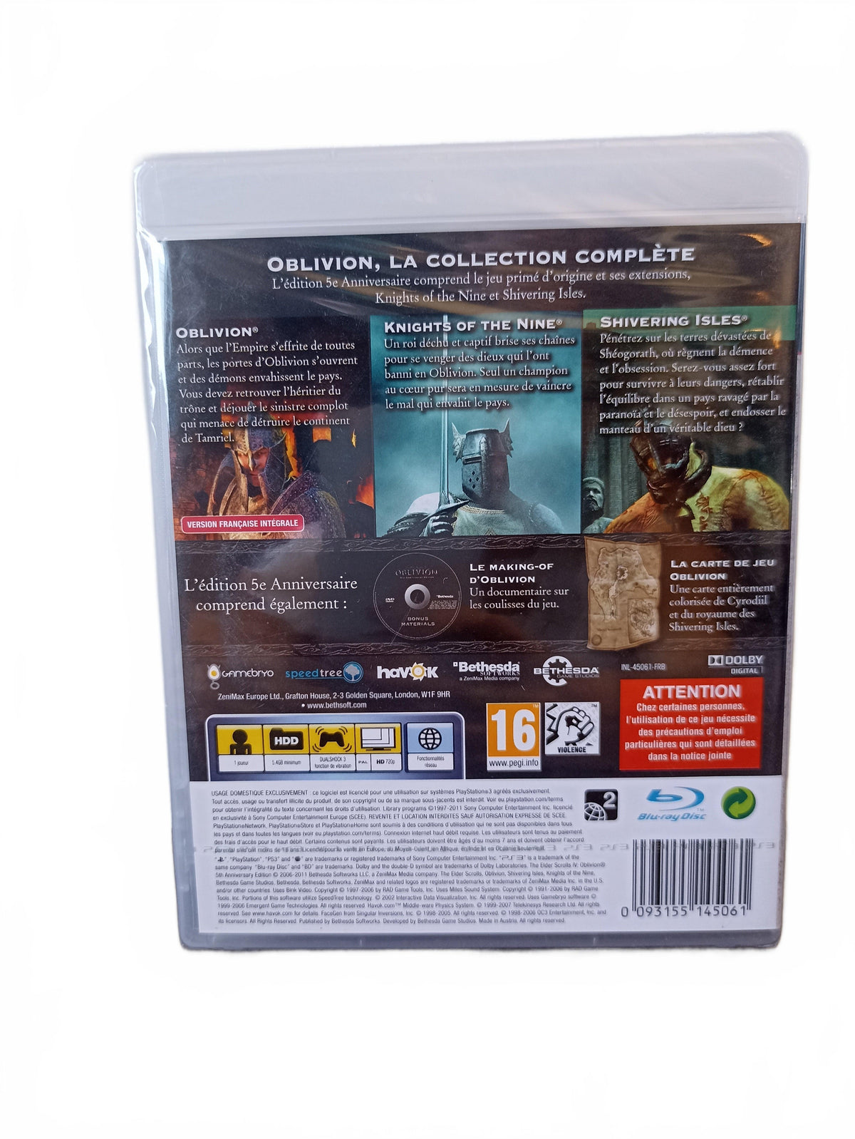 The Elder Scrolls IV: Oblivion – Édition 5e anniversaire — PlayStation 3 — PS3