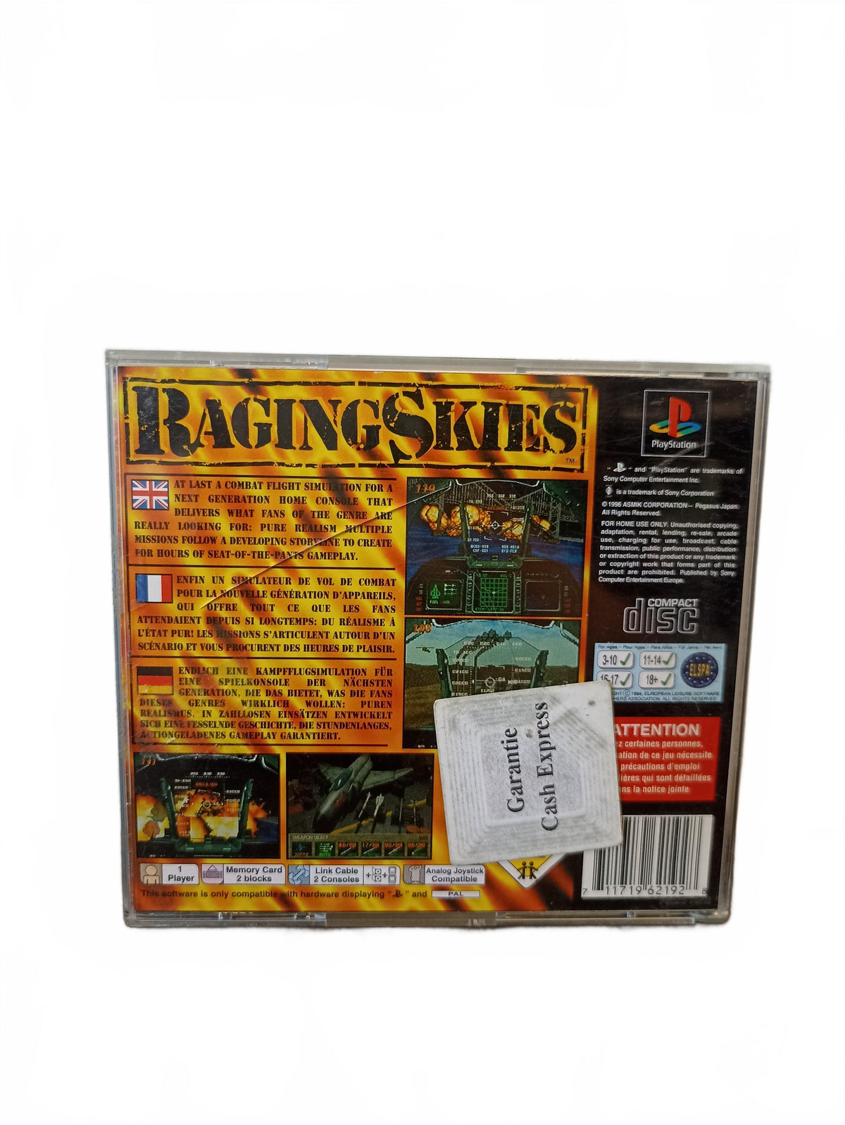 Raging Skies — PlayStation — PS1 Seconde Vie