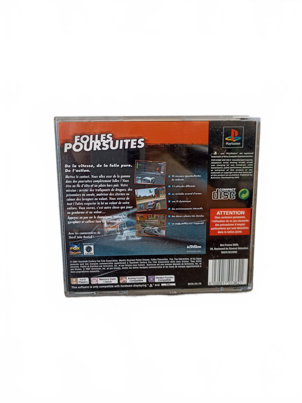 Folles Poursuites — PlayStation — PS1 Seconde Vie
