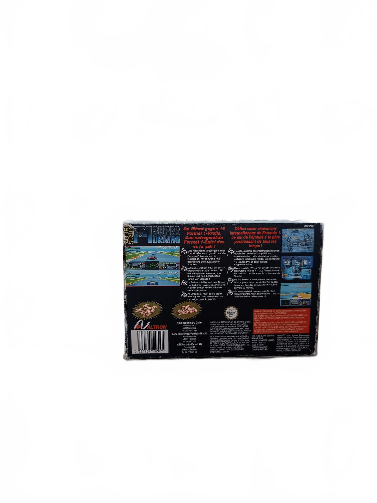 Boîte avec Câle F1 Super Driving Super Nintendo (SNES)
