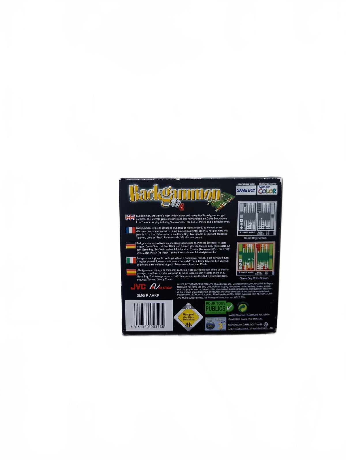 Back Gammon Nintendo Game Boy Color (GBC) complet en boite