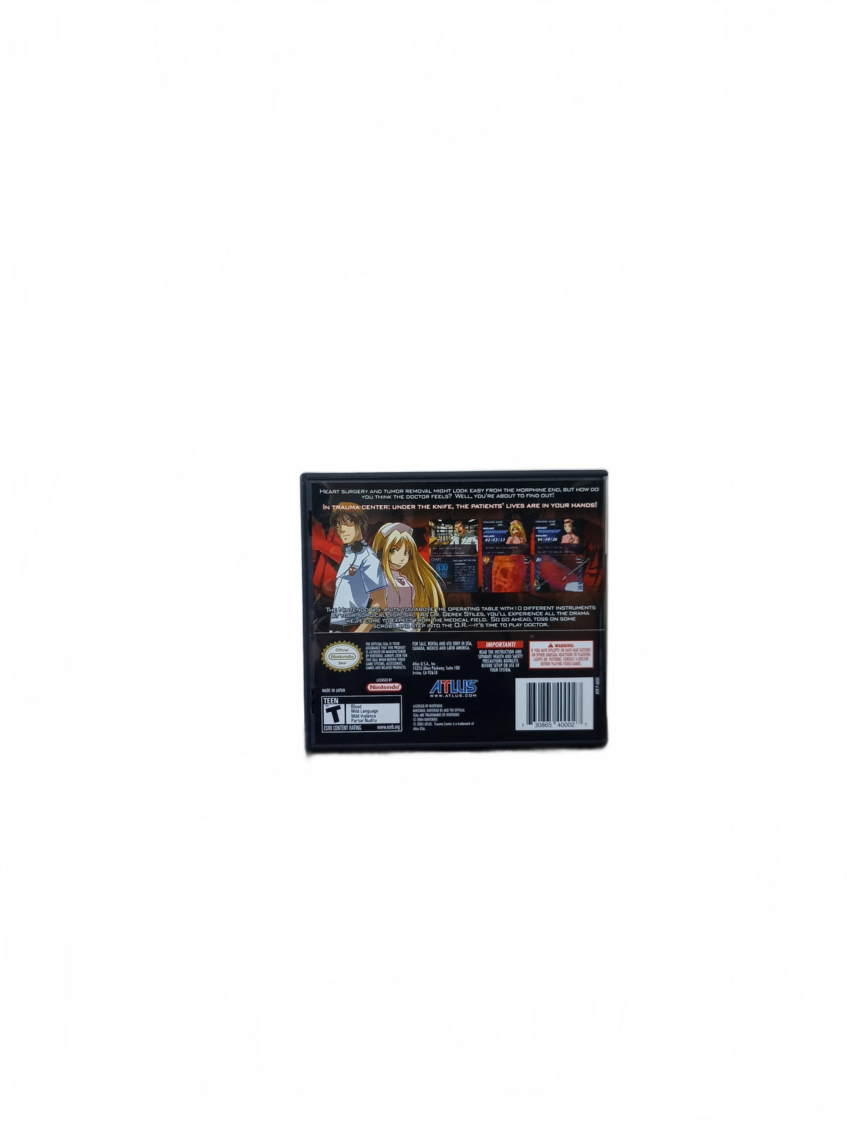Trauma Center Under The Knife Nintendo DS